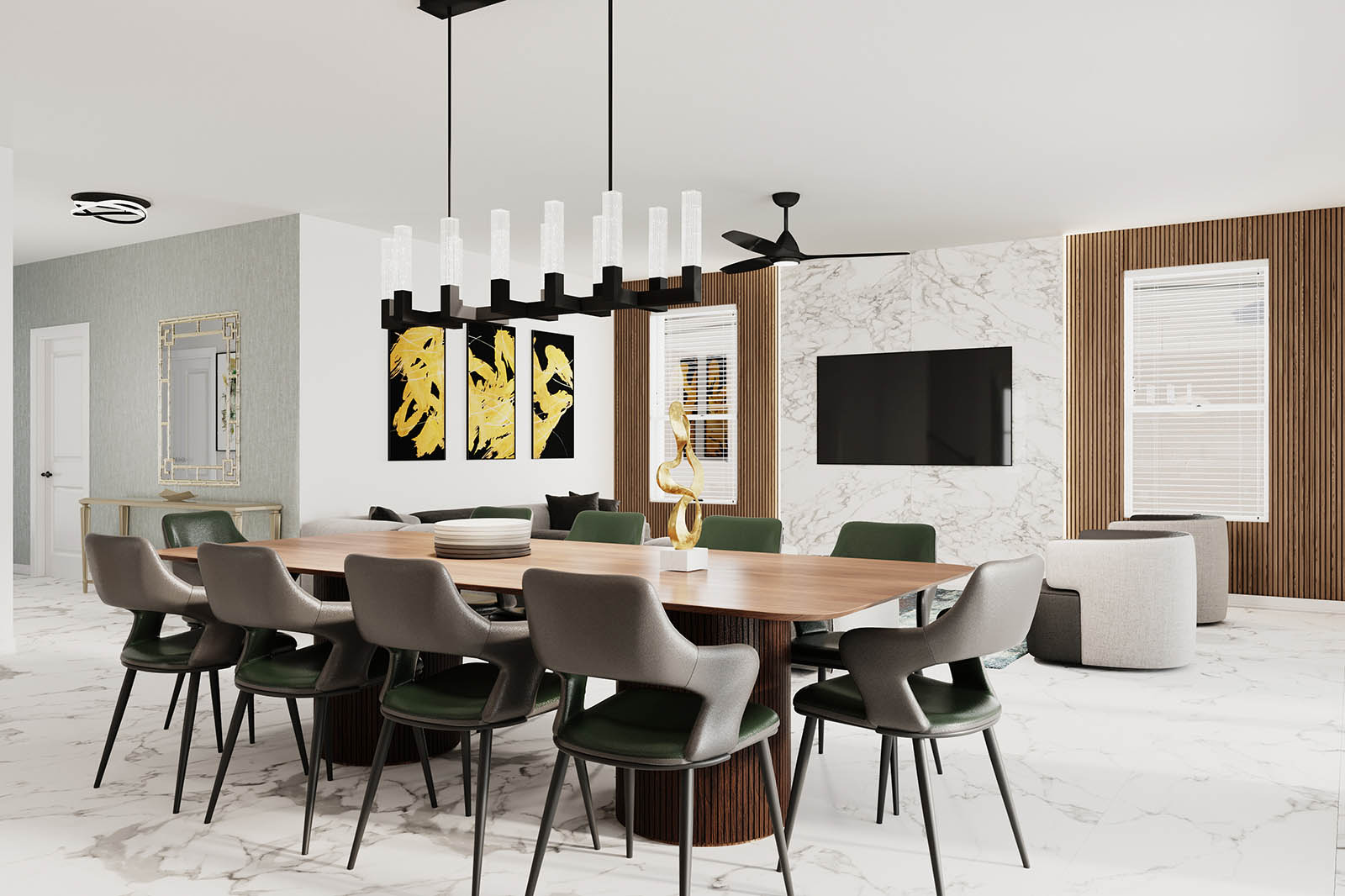 dining room with table for 10