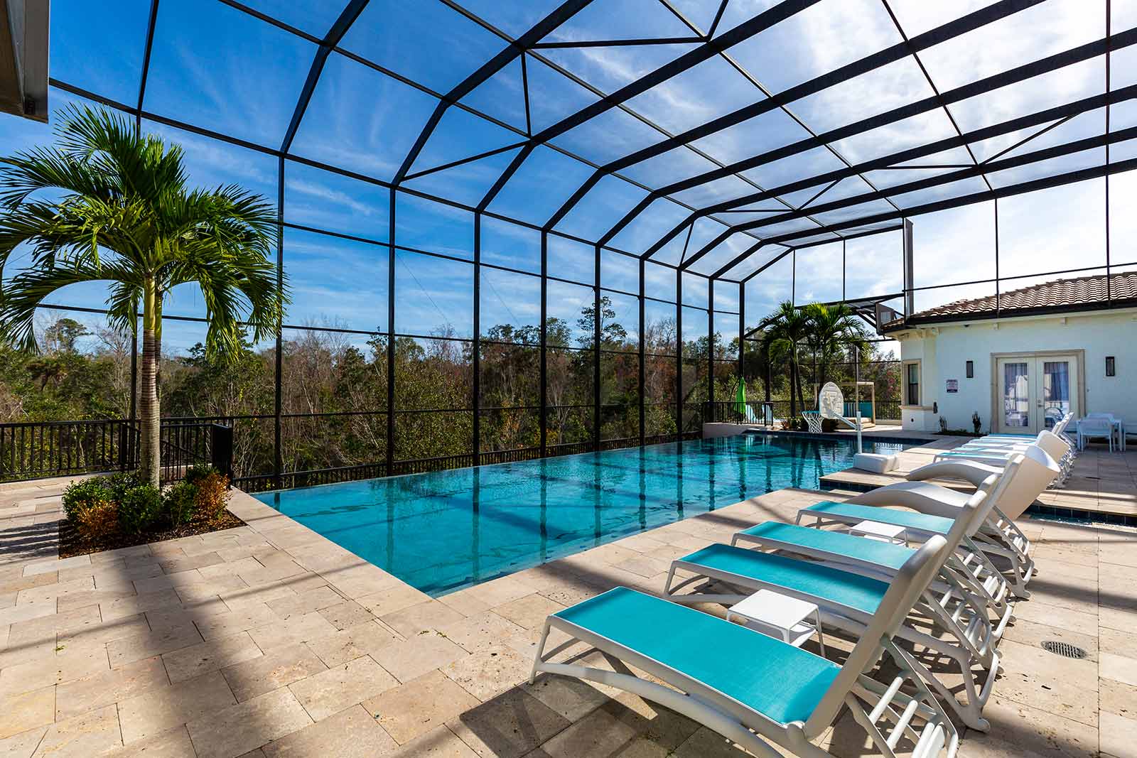 pool with lounge chairs