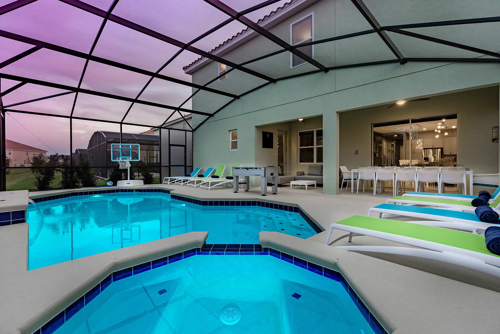 pool and spa at twilight