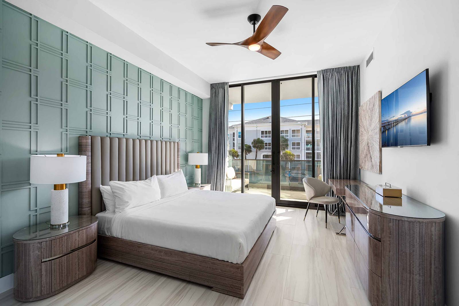 master bedroom with balcony