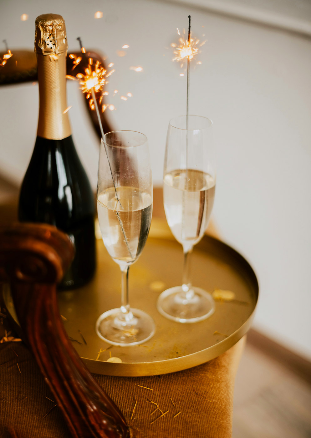 champagne with glasses