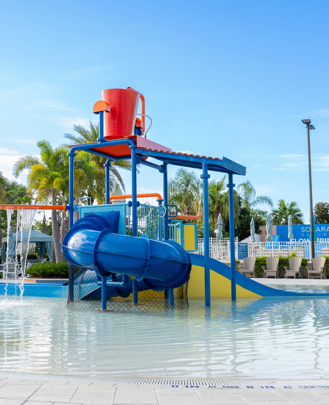 splash park with slide