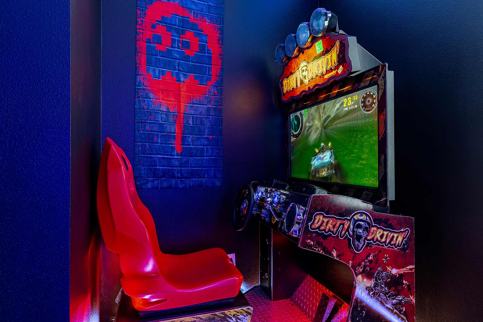 arcade with racing game