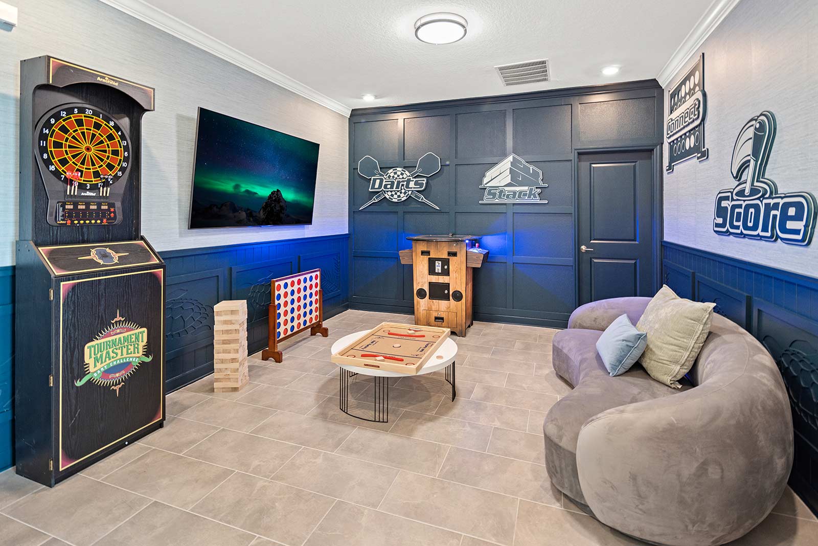 game loft with darts and connect 4