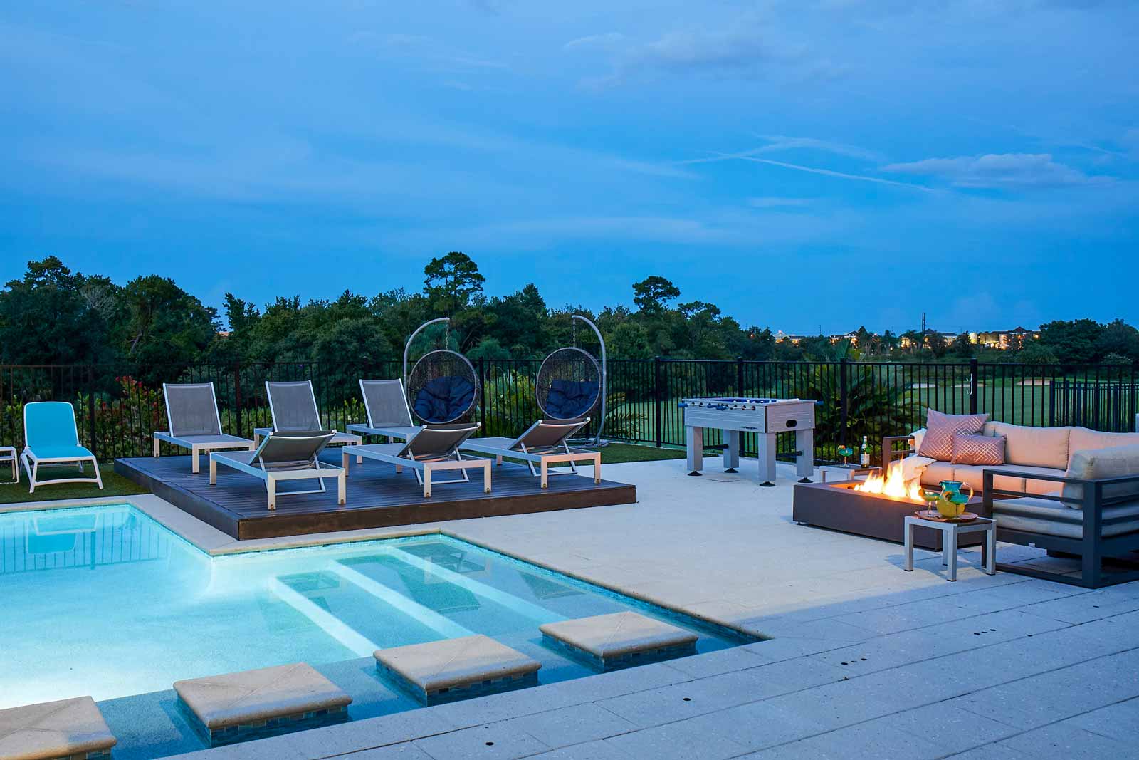 pool and lounge chairs