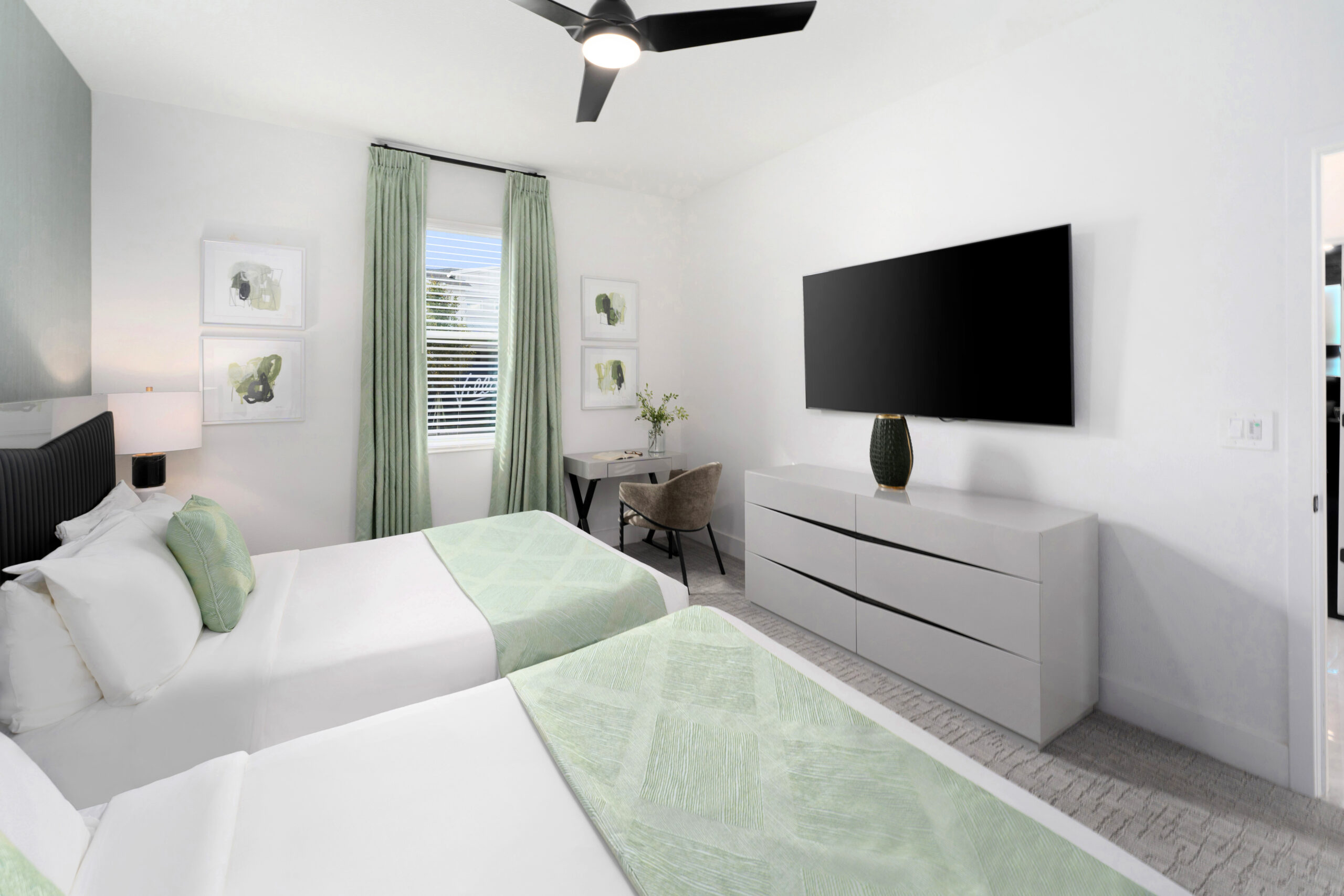 bedroom with two beds