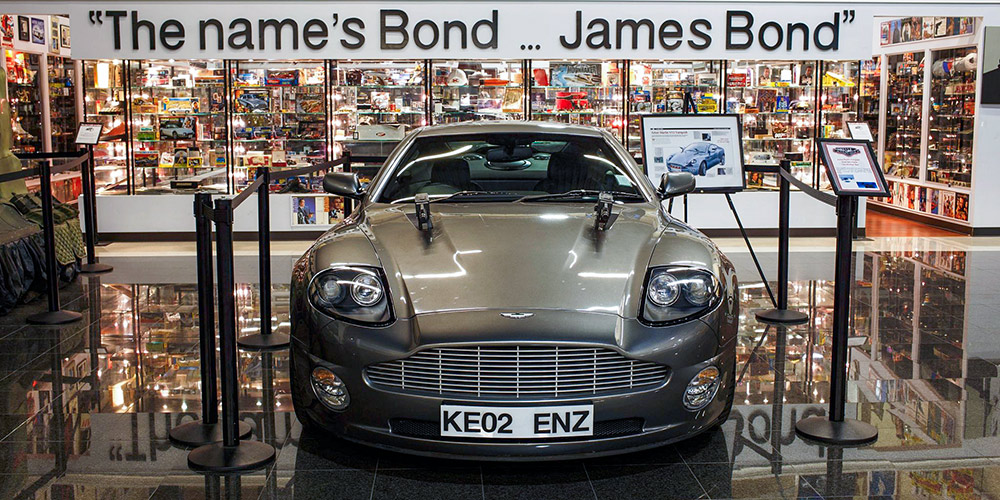 james bond car on display
