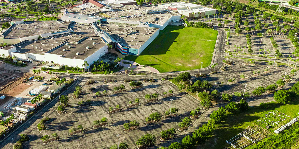 aerial of outdoor festival space