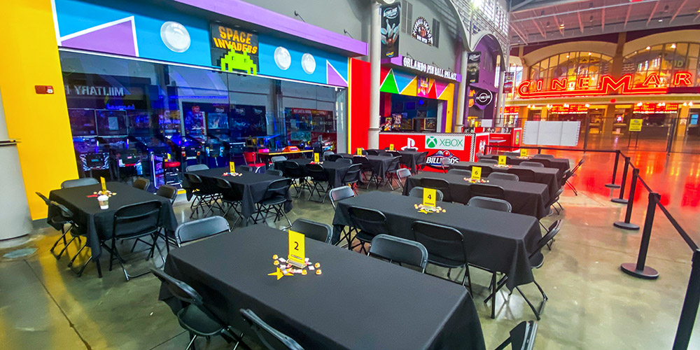 event tables in pinball room