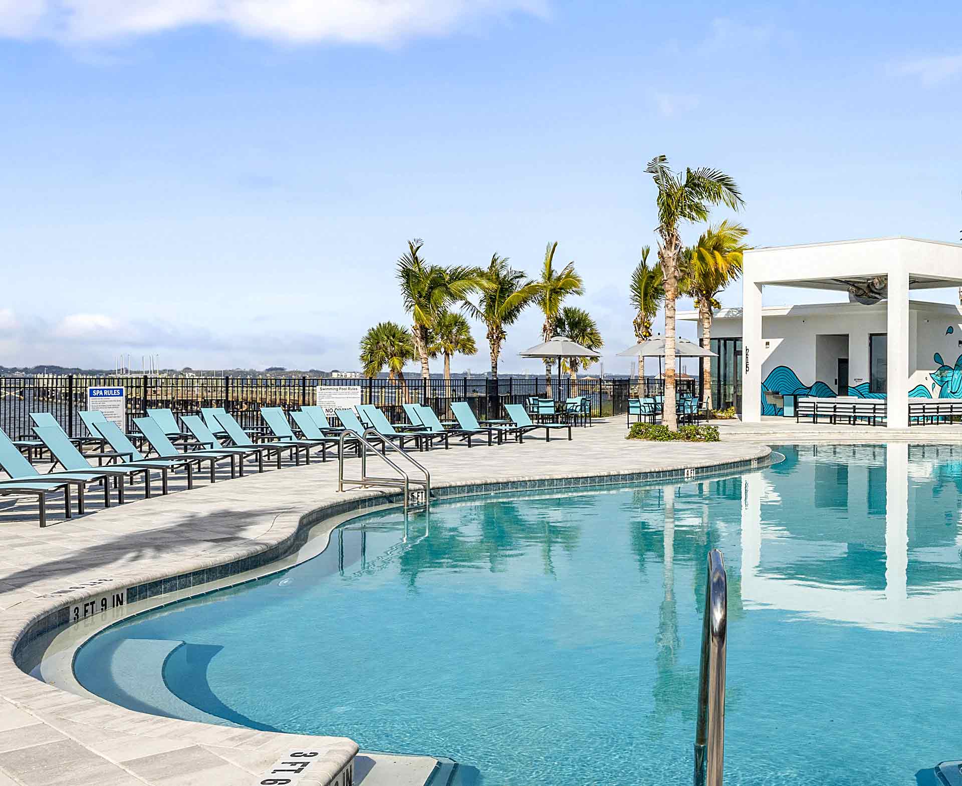 resort pool at harbor island