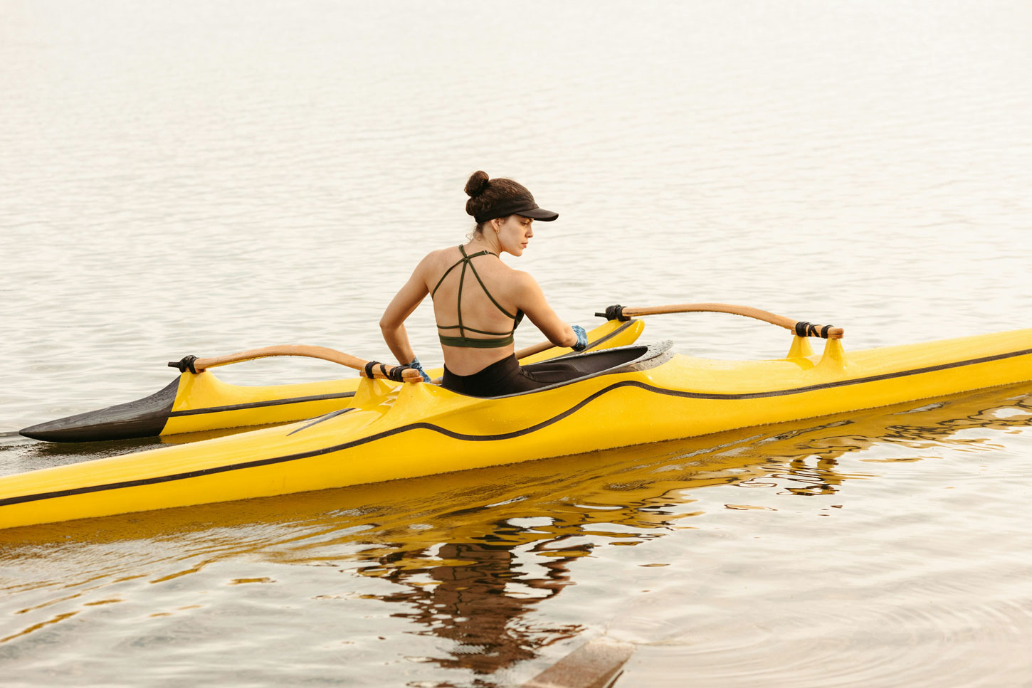 a woman kayaking