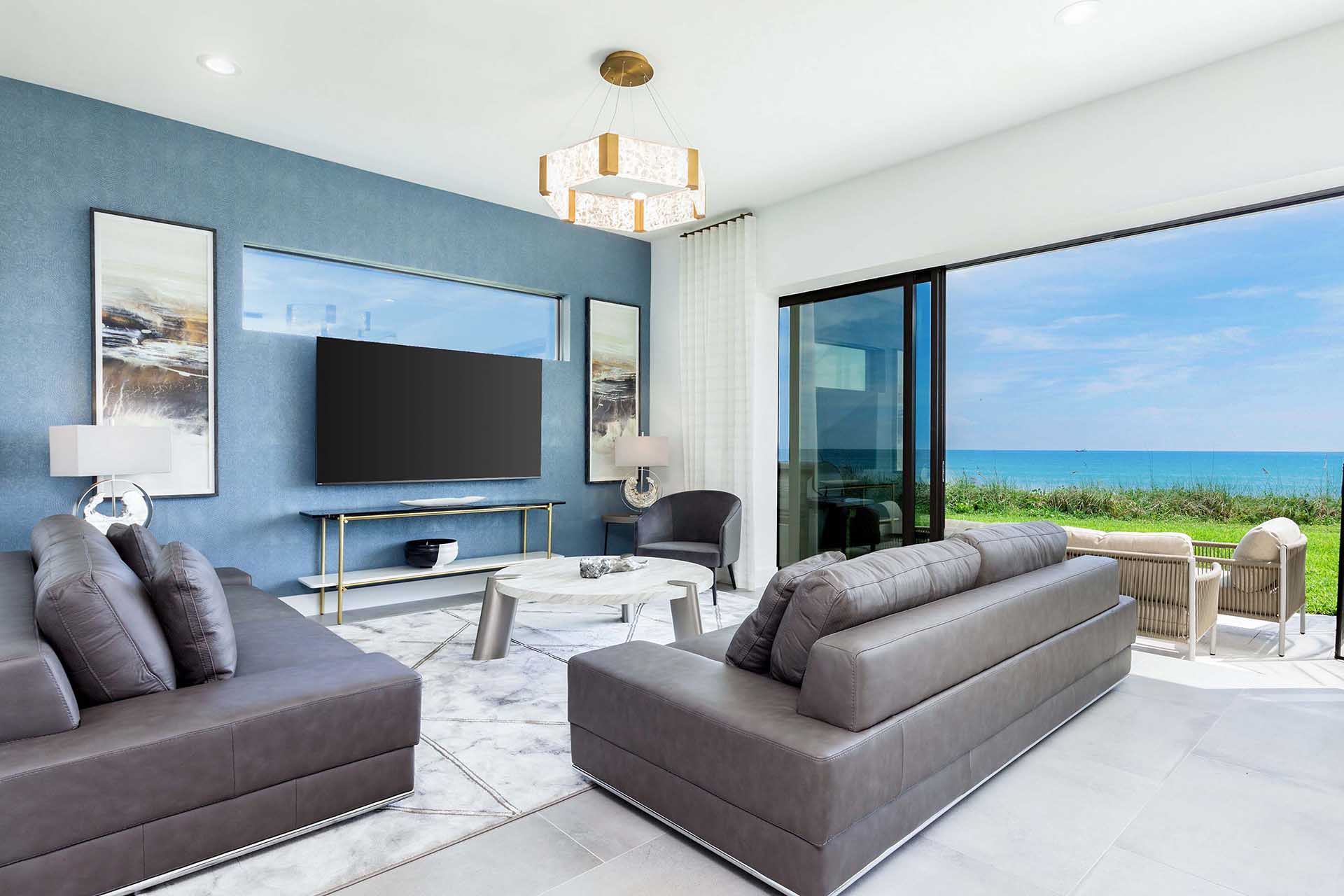 living room with beach access